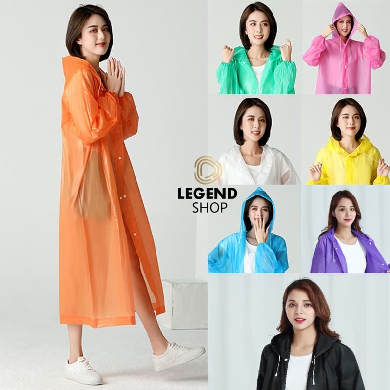 ชุดกันฝน เสื้อกันฝน EVA เสื้อกันฝนแฟชั่น สไตล์เกาหล Rain coats กันน้ํา แบบหนา เสื้อกันฝนผู้ใหญ่ 140 กรัม