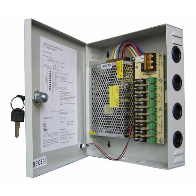 ตู้จ่ายไฟสําหรับกล้องวงจรปิด 8 กล้อง 12 V 10 A