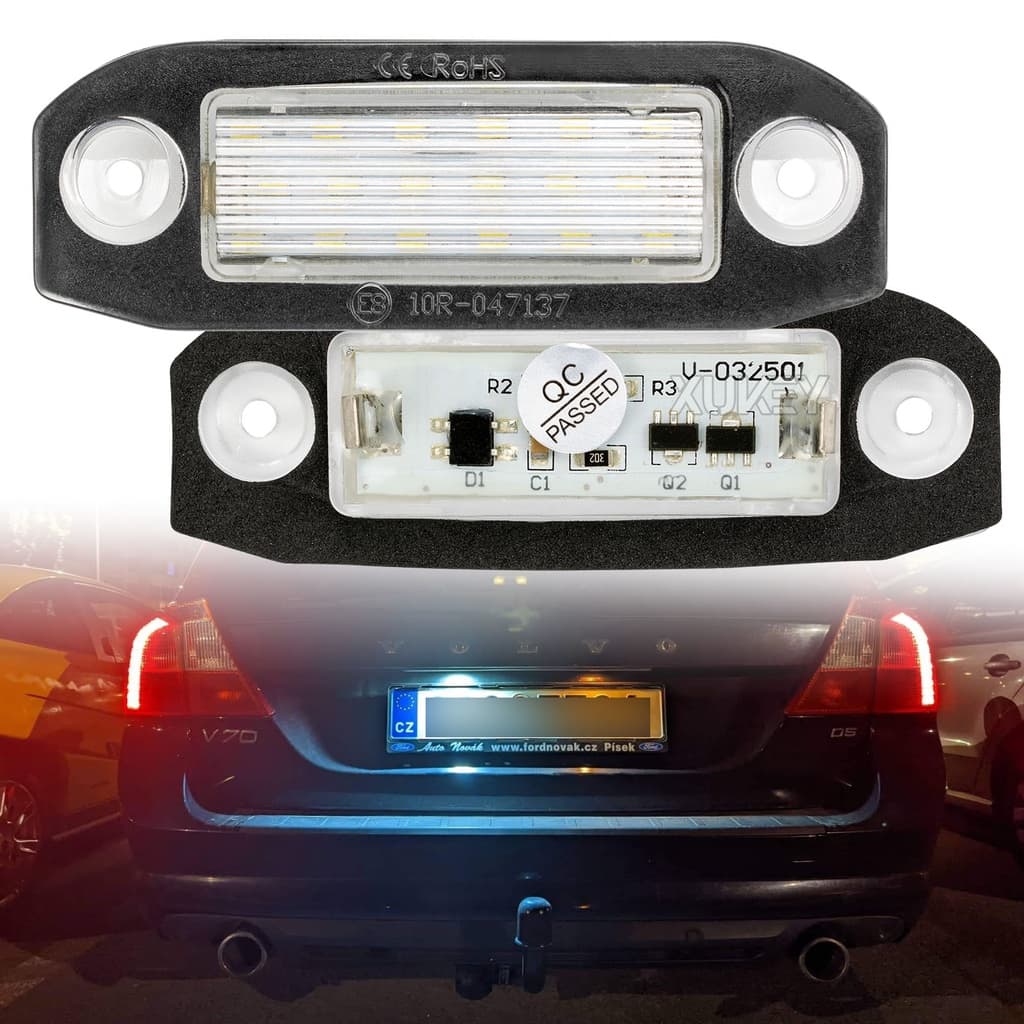 2 ชิ้น 12 โวลต์ป้ายทะเบียนรถจํานวนไฟ Canbus ข้อผิดพลาดฟรีสําหรับ Volvo S80 XC90 S40 V60 XC60 S60 C70 V50 XC70…