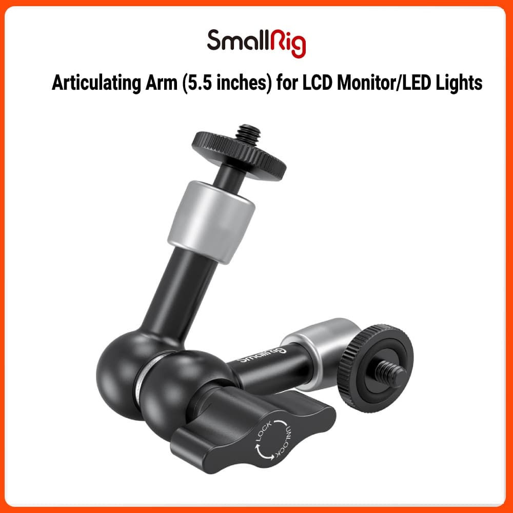 SmallRig แขนยึดกล้อง ปรับแรงเสียดทาน สกรูเกลียว 1/4 นิ้ว สําหรับ LCD มอนิเตอร์ ไฟ LED ขนาด 5.5 นิ้ว - 2065 รูปที่ 1