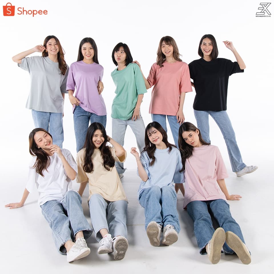 Expogarment เสื้อโอเวอร์ไซส์ ผู้หญิง เสื้อยืด Oversized พาสเทล เอิร์ธโทน แขนสั้น คอตตอน 9 สี pastel earthtone…