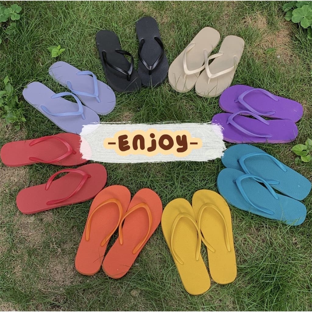 🍓EnJoy🍓 พร้อมส่ง (LT-Color5) รองเท้าแตะ ฟองน้ํา แบบหนีบ รุ่น มินิมอล พื้นนิ่ม ไม่ดีดน้ํา