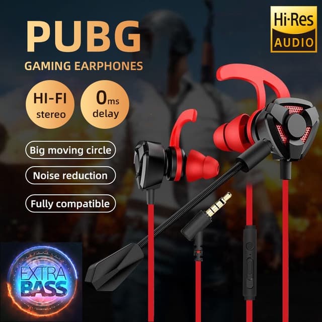 หูฟังสําหรับเล่นเกม หูฟังเกมมิ่ง แฟนเทค สําหรับใช้กับโทรศัพท์มือถือ มีไมโครโฟน ระบบสเตริโอ กระหึ่ม…