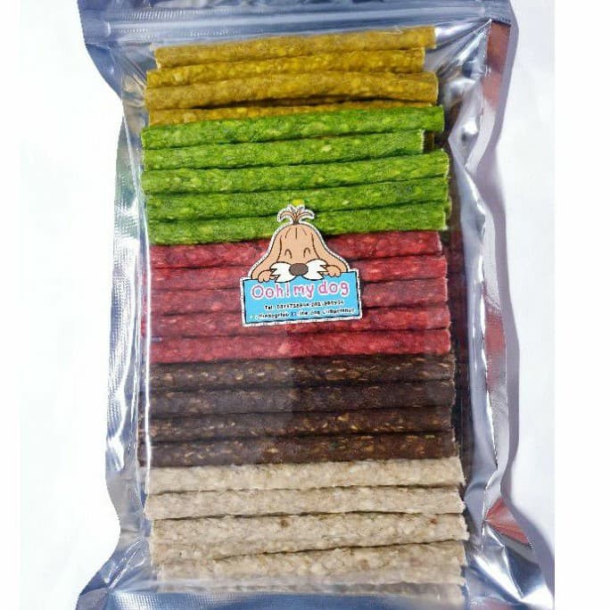 ขนมหมา ขนมสุนัขมันชี่ขัดฟันสุนัขคละสี น้ําหนัก 800 กรัมแบบกลม