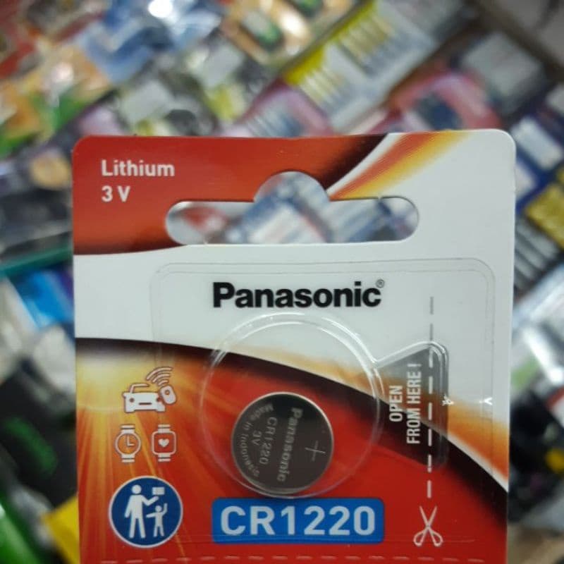 ถ่าน CR1220 Pana sonic, Maxell, Renata, Philips 3V สีแดง จํานวน 1ก้อน ของใหม่ ของแท้
