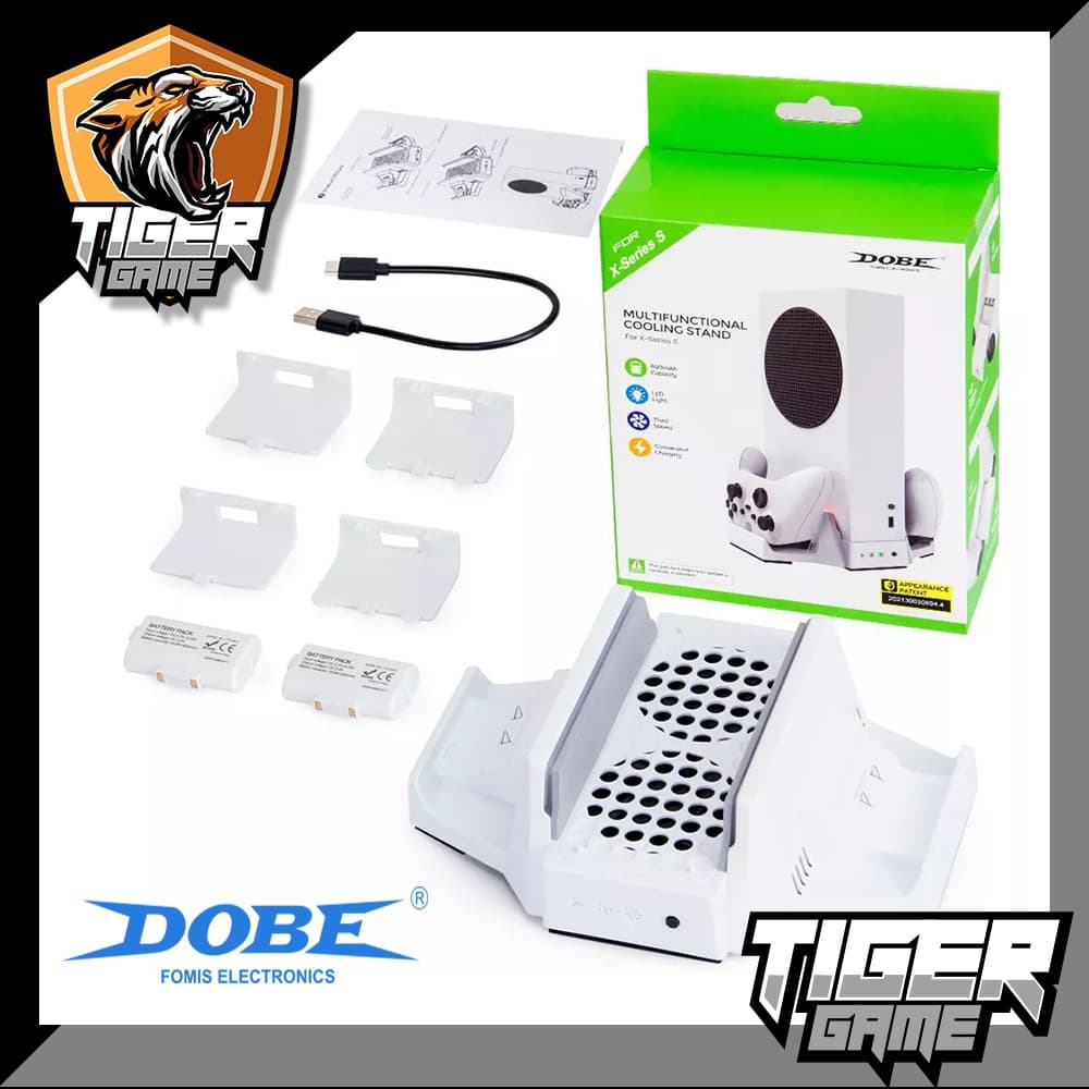 Dobe Multifunctional Cooling Stand For Xbox Series S (ขาตั้ง Xbox Series S+แท่นชาร์จจอย+ถ่านชาร์จ)(ขาตั้ง…