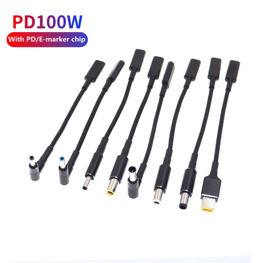 100w สากล แล็ปท็อป อะแดปเตอร์ เชื่อมต่อ สายชาร์จเร็ว สายเคเบิล USB Type C ตัวเมีย ไป โน้ตบุ๊ก ที่ชาร์จ ปลั๊ก…