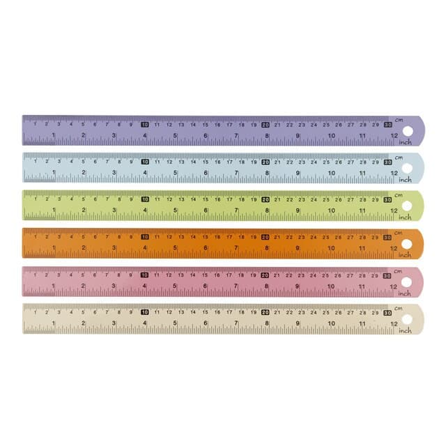 ไม้บรรทัดอลูมิเนียมเคลือบสี MESA 6นิ้ว,8นิ้ว,12นิ้ว