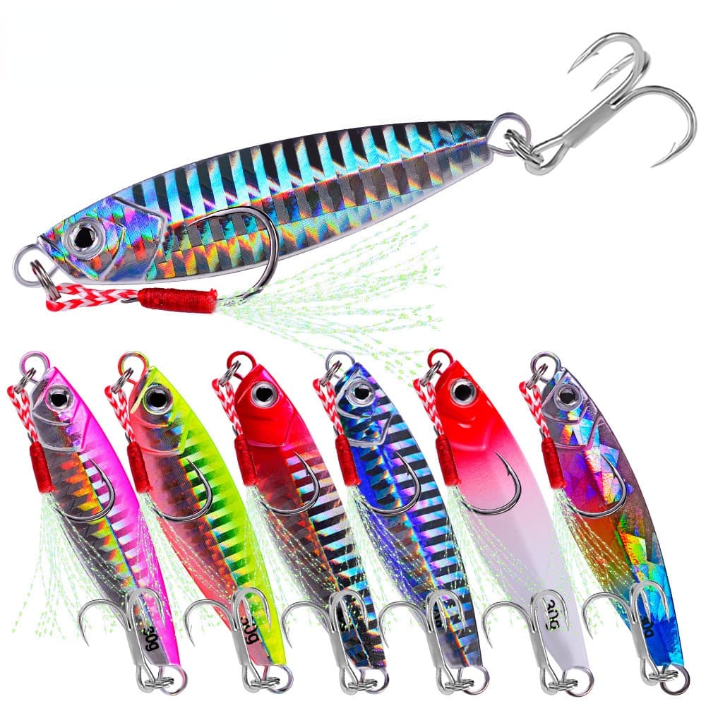 เหยื่อไมโครจิ๊ก Jigging Hook Spinner เหยื่อ 7 กรัม / 10 กรัม / 15 กรัม / 20 / 30 จิ๊กเลเซอร์โลหะ…