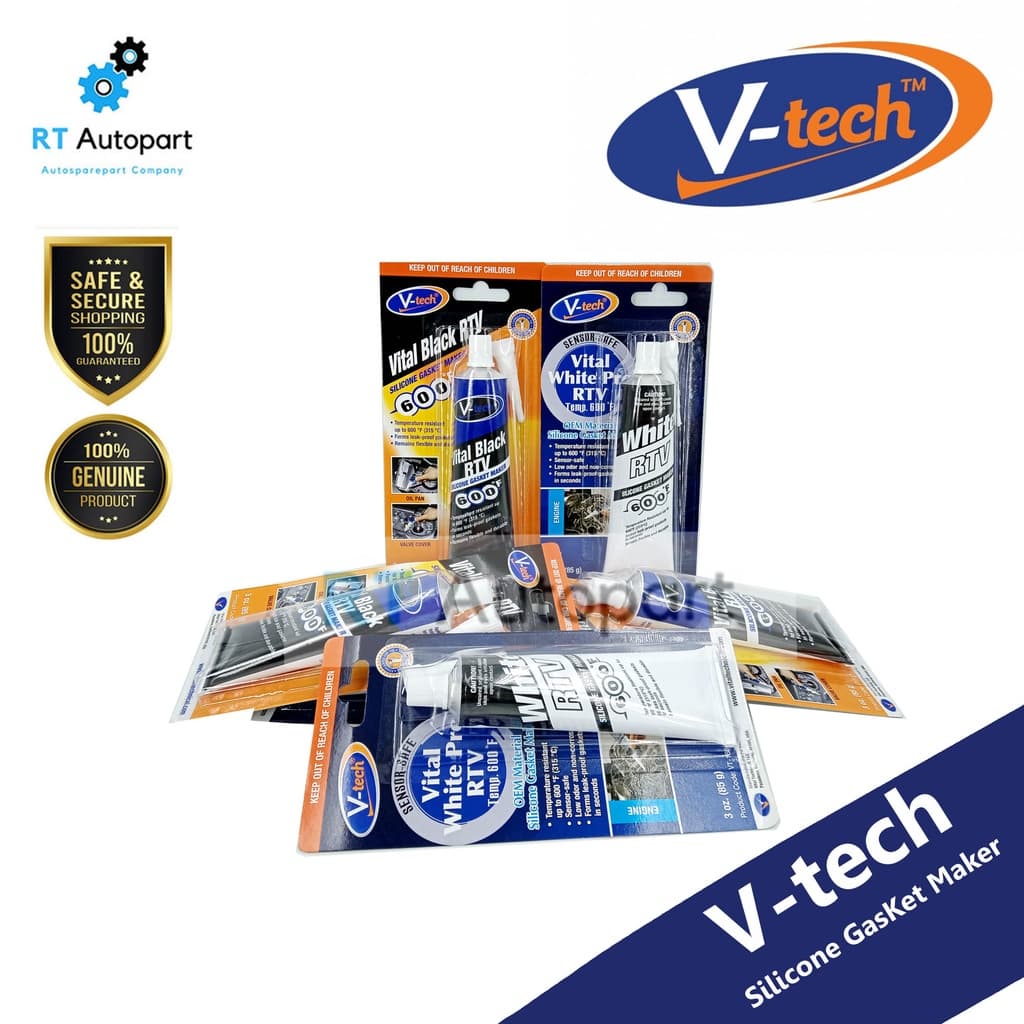 V-Tech กาวทาปะเก็น ปะเก็นเหลว สีดํา สีขาว / กาวดํา กาวขาว วีเทค