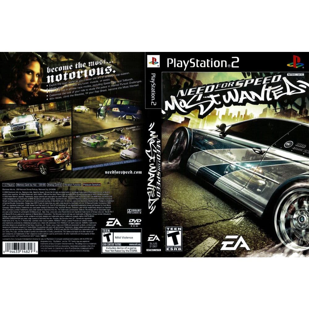 แผ่นเกมส์ PS2 Need for Speed Most Wanted คุณภาพ ส่งไว (DVD)