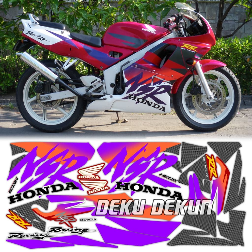 MERAH Honda Nsr 150 rr Astra สติ๊กเกอร์แถบสีแดงและสีขาว, ทนเคลือบเงา, ตัดเคลือบมันเงา