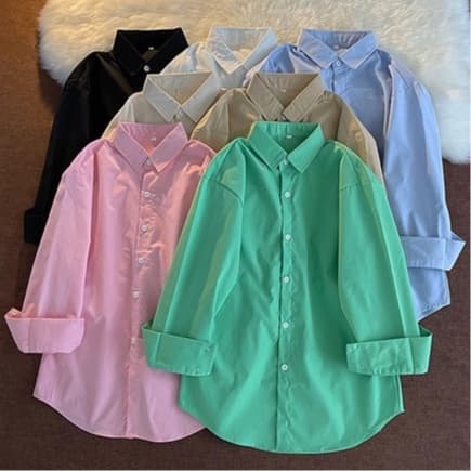 เสื้อเชิ้ตผู้หญิงแขนยาวสีขาว Oversize เสื้อผ้าแฟชั่นวัยรุ่น ทรงหลวมสไตล์เกาหลี… รูปที่ 1