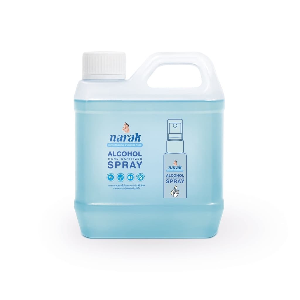 Narak น่ารักแอลกอฮอล์สเปรย์กลิ่น Floral (สีฟ้าใส) ชนิดน้ํา 1000 มล.