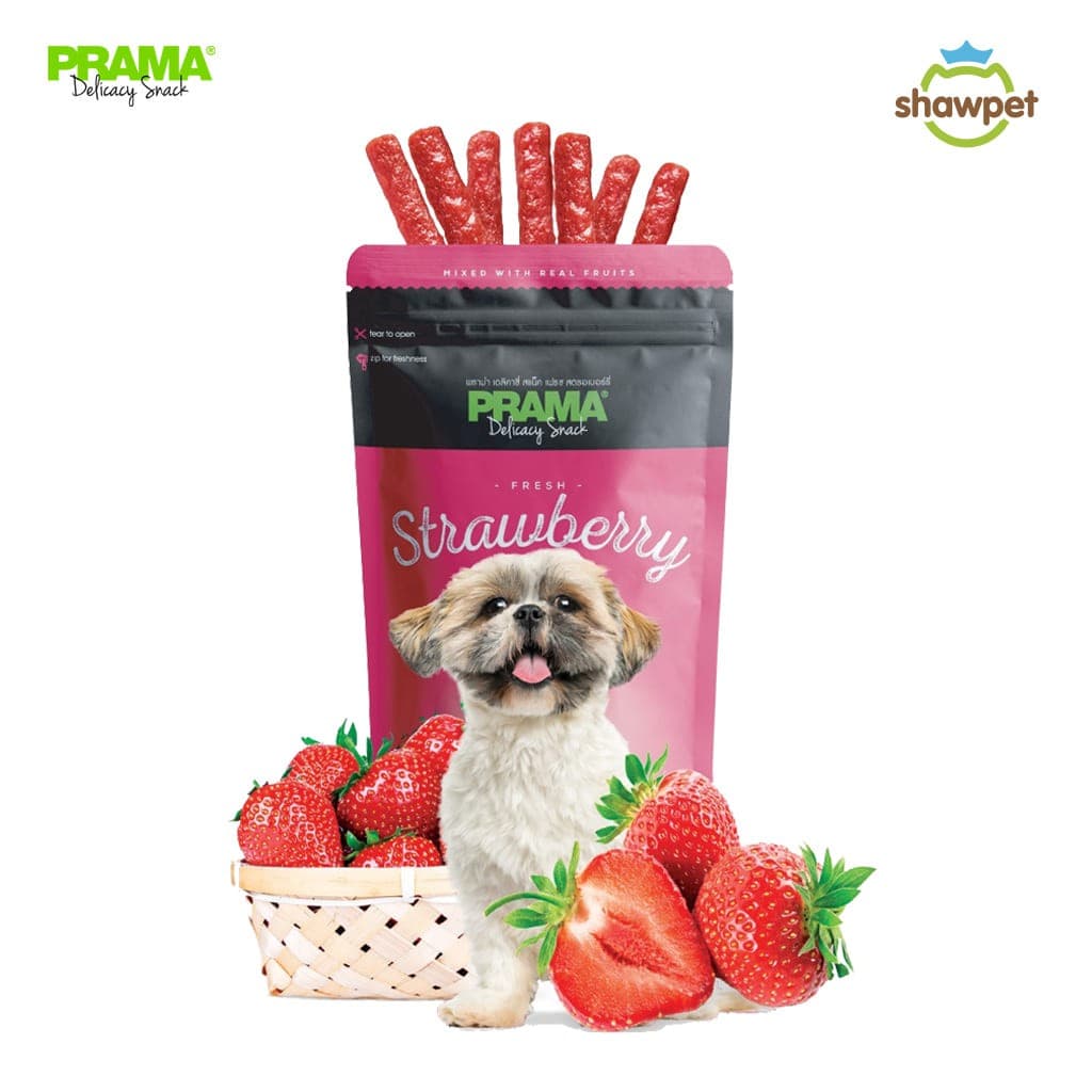 PRAMA Delicacy Snack พราม่า เดลิคาซี่ สแน็ค รสสตรอเบอร์รี่ ขนมสุนัข ขนาด 70 กรัม รูปที่ 1