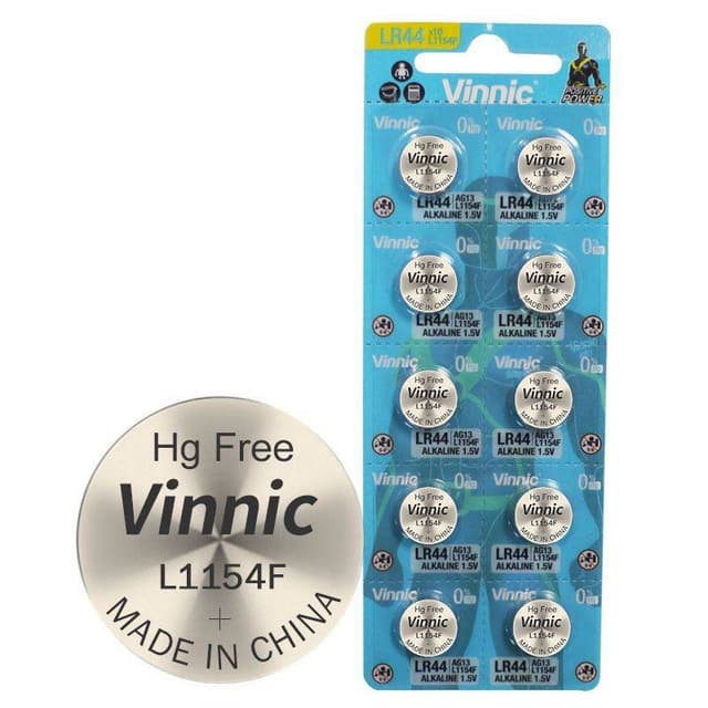 ถ่านกระดุม alkaline Vinnic L1154F LR44 AG13