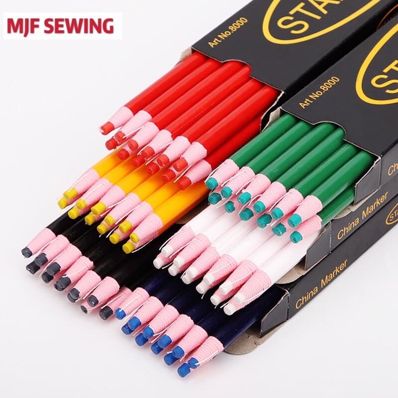ดินสอเขียนผ้า ดินสอขีดผ้า standard กล่องดํา(6สี)(ราคาต่อแท่ง)
