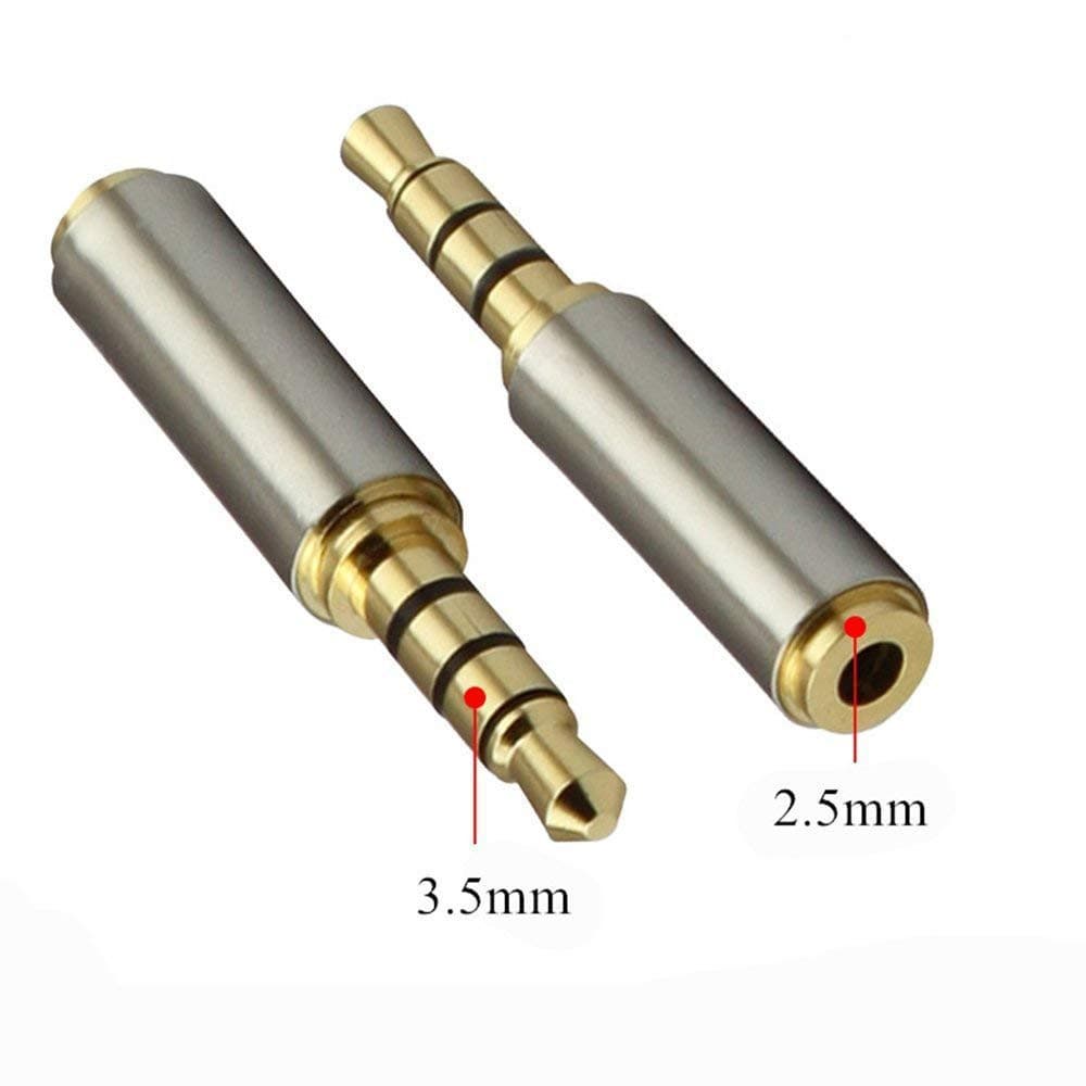 อะแดปเตอร์แปลงหัวต่อสายสัญญาณ Gold Plated 3.5mm(1/8 inch) Male to 2.5mm Stereo Audio Headphone Adapter…