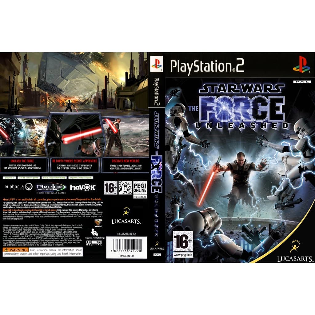 แผ่นเกมส์ PS2 Star Wars - The Force Unleashed คุณภาพ ส่งไว (DVD)
