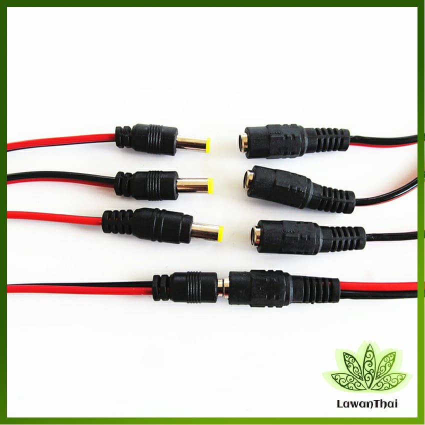 แจ๊คเสียบ DC 5.5 * 2.1 mm ซ็อกเก็ตปลั๊กแจ็คเสียบสายเคเบิล 12 โวลต์ ตัวผู้ ตัวเมีย เชื่อมต่อ อุปกรณ์Pure… รูปที่ 1