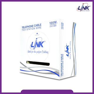 LINK สายโทรศัพท์ TIEV Telephone 2C / 4C / 0.50 / 0.65 mm ความยาว 100 เมตร / Easy Box