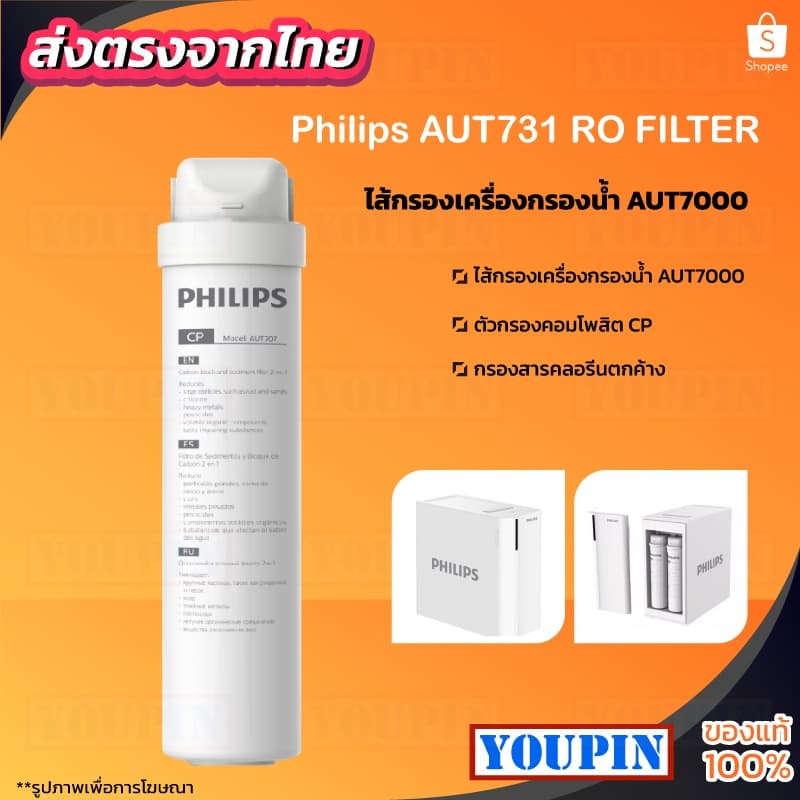 Philips AUT707/AUT731/AWP950 สําหรับเครื่องกรองน้ํารุ่น RO AUT7000 กําจัดไวรัสและแบคทีเรีย