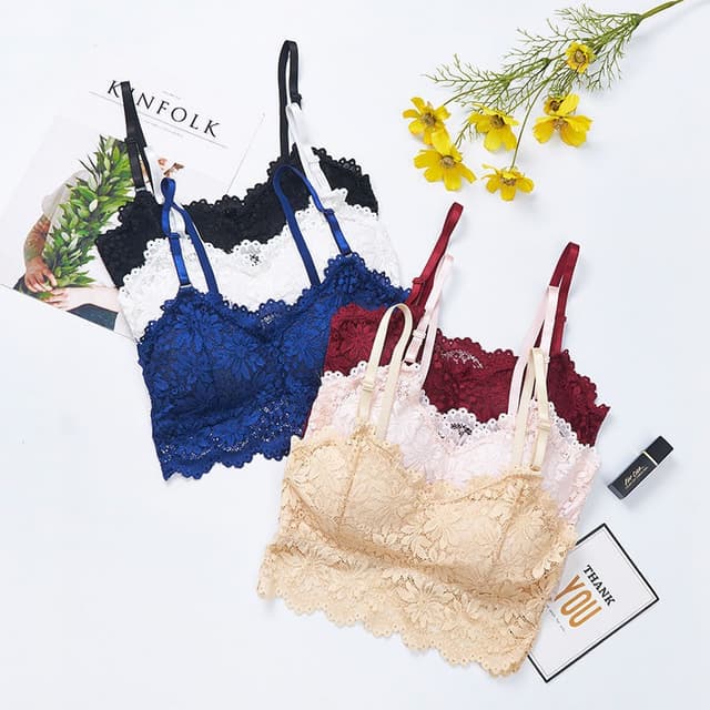 #046 พร้อมส่ง ชุดชั้นในลูกไม้ ไม่มีโครง ลูกไม้เนื้อนิ่ม ใส่สบาย