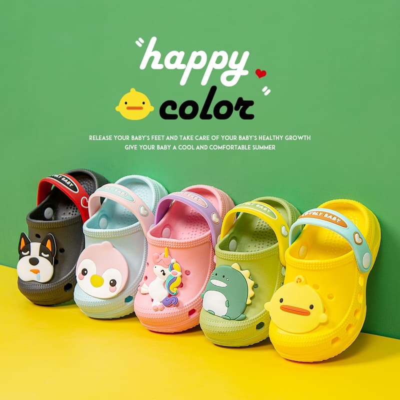 Cheerful Mario 1 ขวบ หลายสี การ์ตูน รองเท้าแตะไดโนเสาร์เด็ก แฟชั่น ระบายอากาศ รองเท้ารัดส้นเด็ก