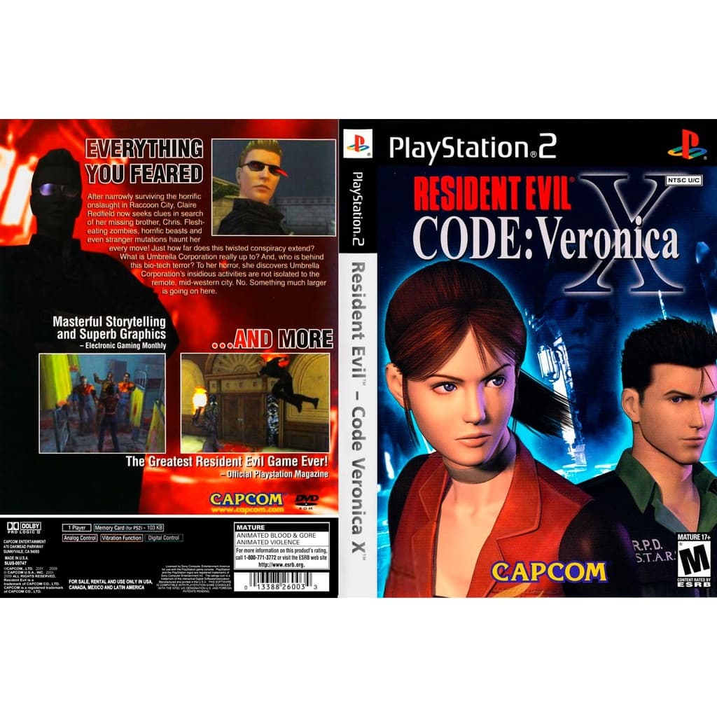 แผ่นเกมส์ PS2 Resident Evil Code Veronica X คุณภาพ ส่งไว (DVD)