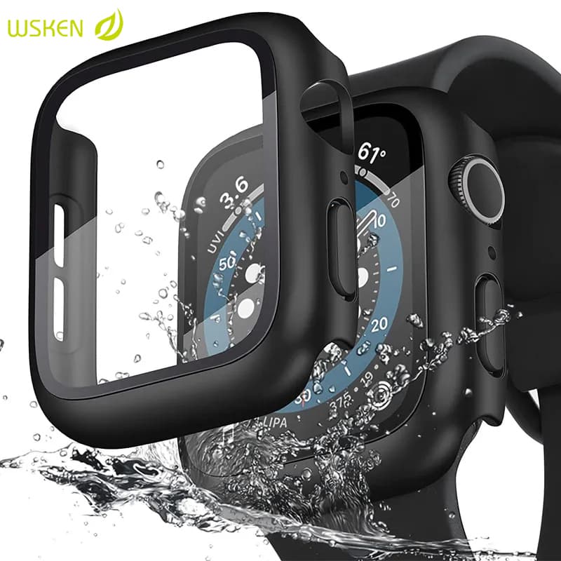 ใหม่ WSKEN เคสกระจกกันรอยหน้าจอ HD แบบบางพิเศษ สําหรับ เคสกระจก สําหรับ Apple Watch…