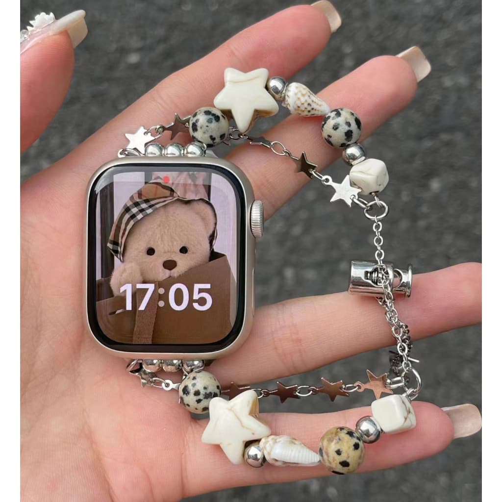 Lucky Star สายนาฬิกาข้อมือ DIY สําหรับ iWatch Strap สายนาฬิกาสมาร์ทวอทช์ Series12,11,10 8 7 6 5 4 3 2 1…
