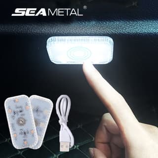 SEAMETAL ไฟ LED ส่องเท้ารถ แบบไร้สาย สัมผัสเปิดปิด มีแม่เหล็ก พร้อมสติ๊กเกอร์ USB ชาร์จได้ ไฟแต่งรถ โคมไฟในรถ…