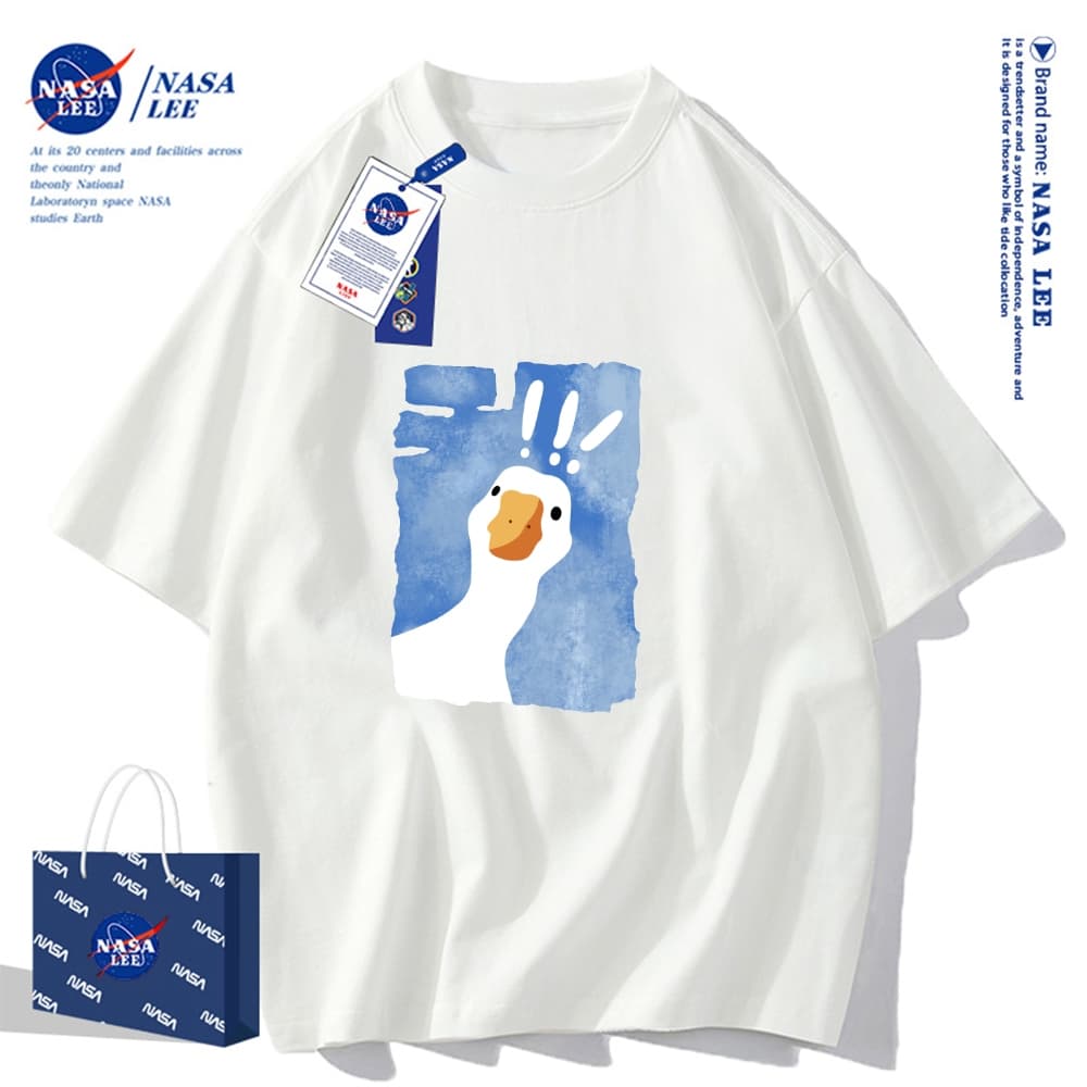 สินค้าพร้อมส่ง เสื้อยืดคอกลมลายร่วมกับ NASA ใส่ได้ทั้งชายและหญิง ผลิตจากผ้าคอตตอน 100% เหมาะสําหรับเยาวชน