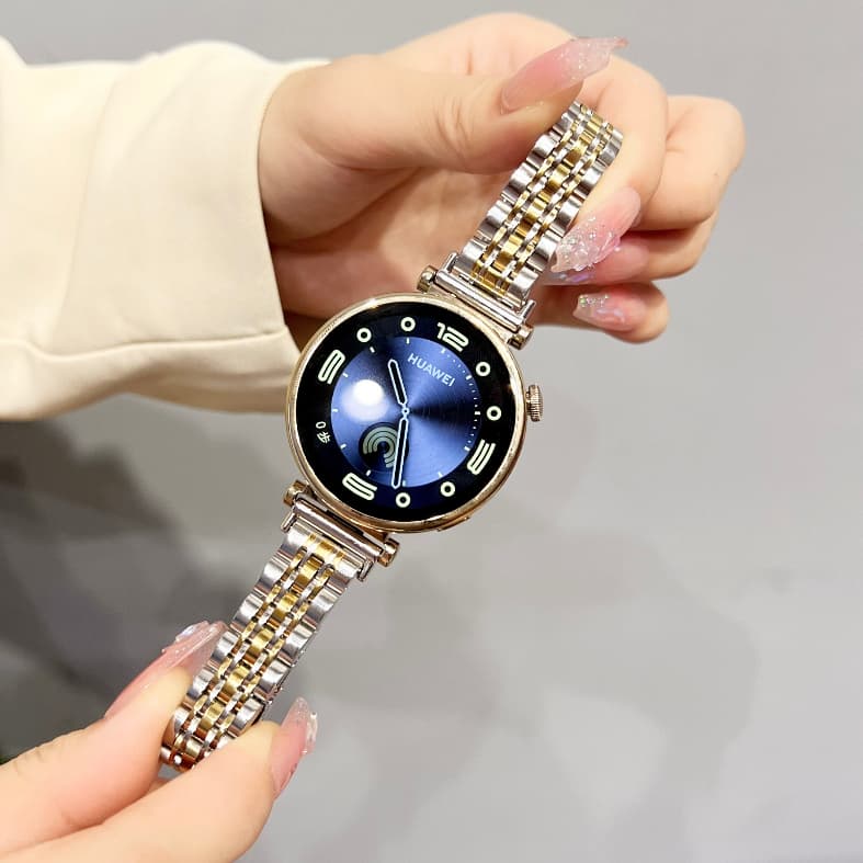18 มม.โลหะเหล็กสําหรับ Huawei watch gt7/gt6/GT5 gt4 41 มม.GT5 pro Seven ลูกปัดสายสแตนเลสหญิง
