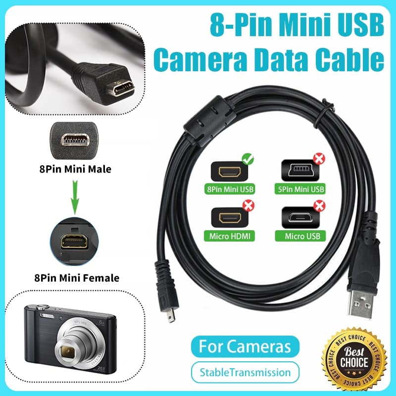 จัดส่งที่รวดเร็ว1.5M Usb ถึง 8 Pin Mini USB กล้องสายเคเบิลข้อมูล Charger Connector สําหรับกล้อง SONY Nikon…