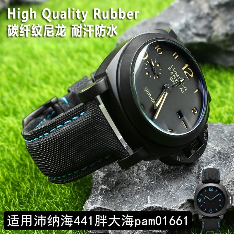 สายนาฬิกาข้อมือไนล่อน คาร์บอนไฟเบอร์ 24 มม. สําหรับ Panerai 441 Fat Sea PAM01661