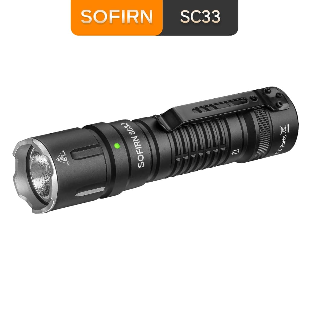 Sofirn SC33 Cree XHP70.3 HI ไฟฉาย LED 5200lm 21700 ชาร์จ USB C พร้อมหาง E-switch ไฟสํารอง