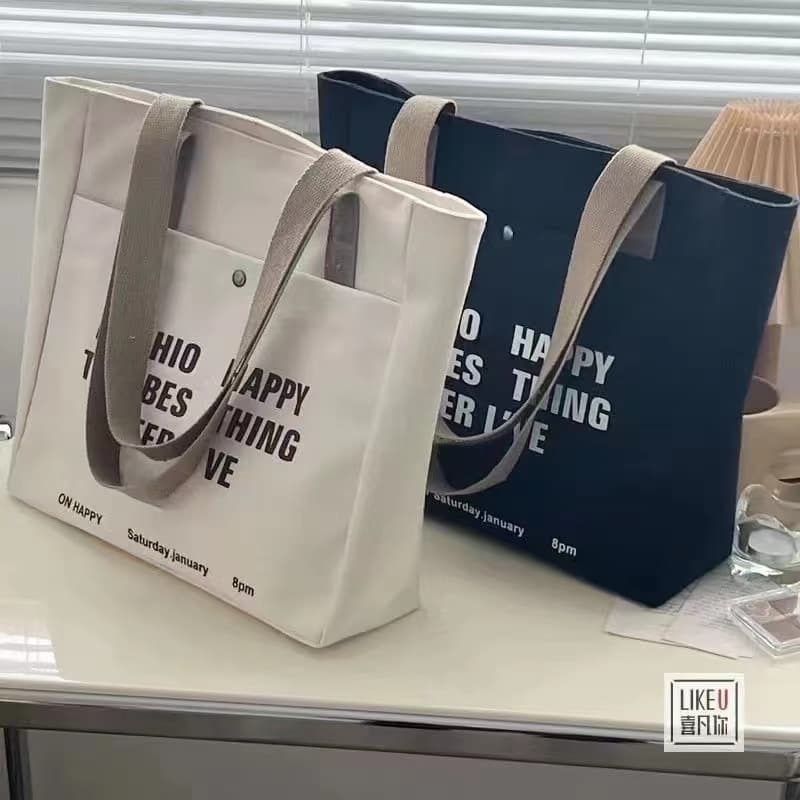 🌼พร้อมส่ง🌼กระเป๋าสะพายไหล่ ผ้าแคนวาส ทรงโท้ท ขนาดใหญ่ จุของได้เยอะ เข้ากับทุกการแต่งกาย สําหรับผู้หญิง…