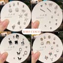 Korean Cute Small Stud Earrings For Women Girls Fashion Ear Jewelry Set