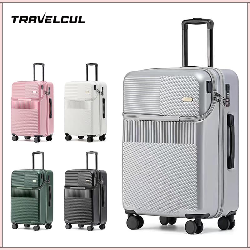 TRAVELCUL กระเป๋าล้อลาก 20/24/26 นิ้วกระเป๋าอเนกประสงค์ช่องเสียบ USB ชาร์จ +…