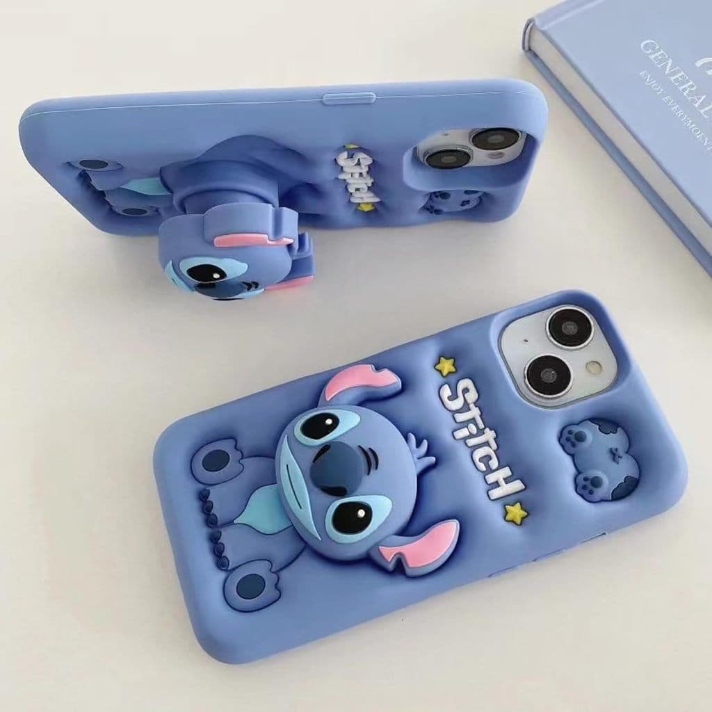 IPhone 17 16 15 Pro Max 14 Plus 12 13 12 11 X XS XR 7 8 Plus 6 6S 3D ตัวการ์ตูนพร้อมขายึดขาตั้งด้ามจับเคส TPU…