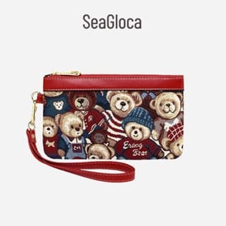 Seagloca กระเป๋าถือ กระเป๋าสตางค์ ปักลายหมีน้อย คุณภาพดี สําหรับใส่โทรศัพท์มือถือ NO.661 รูปที่ 1