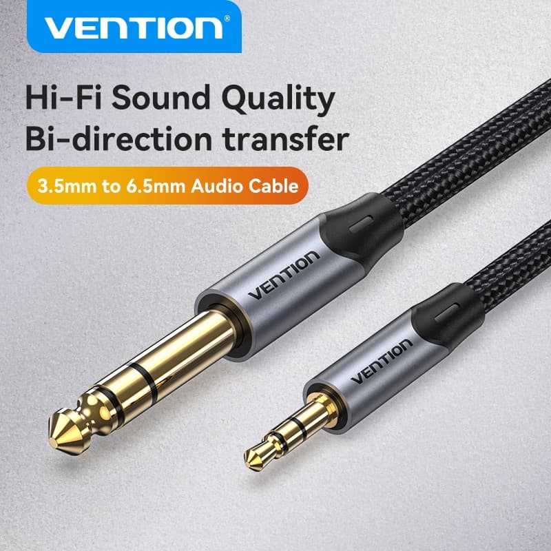 Vention 3.5mm to 6.35mm Adapter Aux Cable for Mixer Amplifier Guitar Bi-direction 6.5 Jack to 3.5 Jack Male…