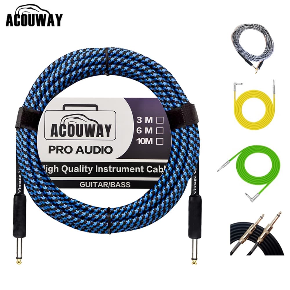 สายแจ็คกีตาร์ ACOUWAY สายแจ็คกีตาร์อย่างดี 3M 6M 10M guitar cable ของแท้ หัวตรงสองด้าน สายเเจ๊คกีตาร์ รูปที่ 1