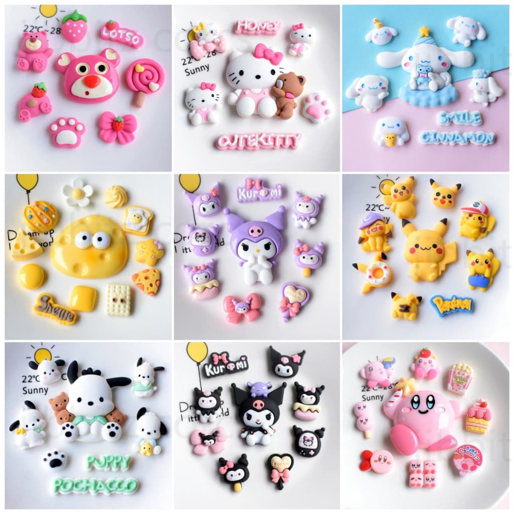 รองเท้า Cross jibbicz Charm Kuromi/Hello Kitty/Strawberry Bear/Pikachu รองเท้าแตะผู้ชายและผู้หญิง DIY…