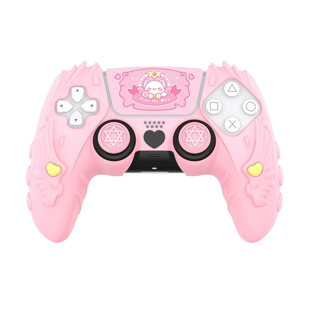 Iine Meow Pact เคสซิลิโคนสําหรับ PS5 playstation Controller/ ด้ามจับกันลื่นและ 360°หมุน Thumb Stick…