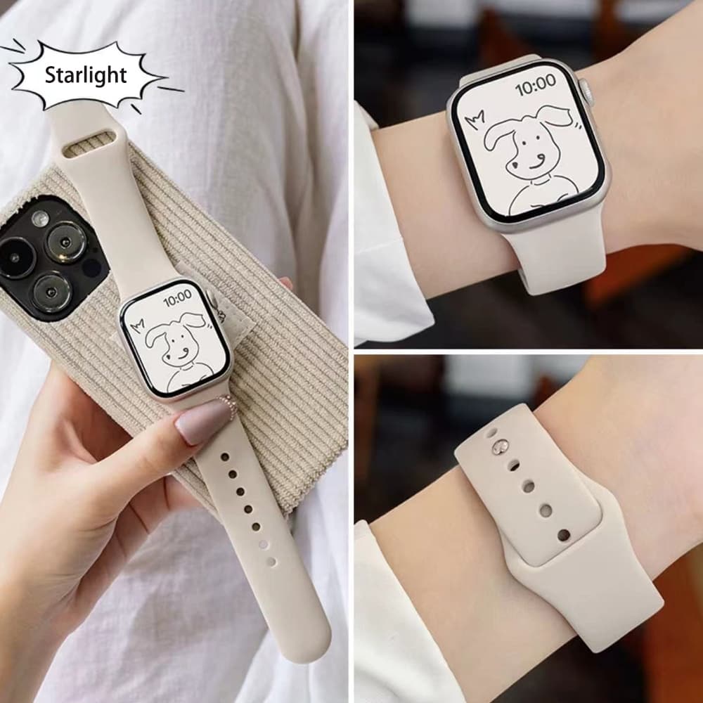 สร้อยข้อมือสายรัดซิลิโคนอ่อนนุ่มสําหรับ iWatch Series 11/10/9/8/7/6/5/4/3/SE/Ultra 2 46mm 45mm 41mm 49mm 44mm…
