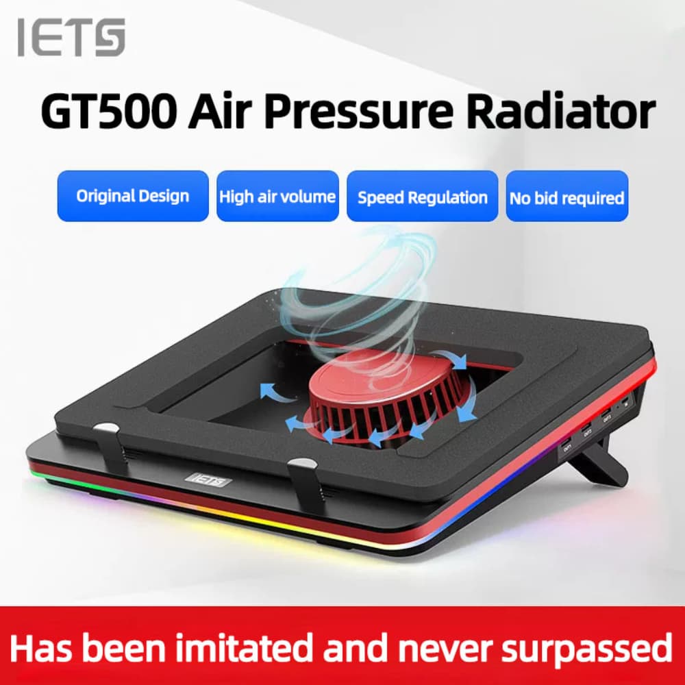IETS GT500 พัดลมเทอร์โบทรงพลัง RGB แล็ปท็อป cooling Pad แล็ปท็อปสําหรับเล่นเกม cooling สําหรับ 13-17.3…