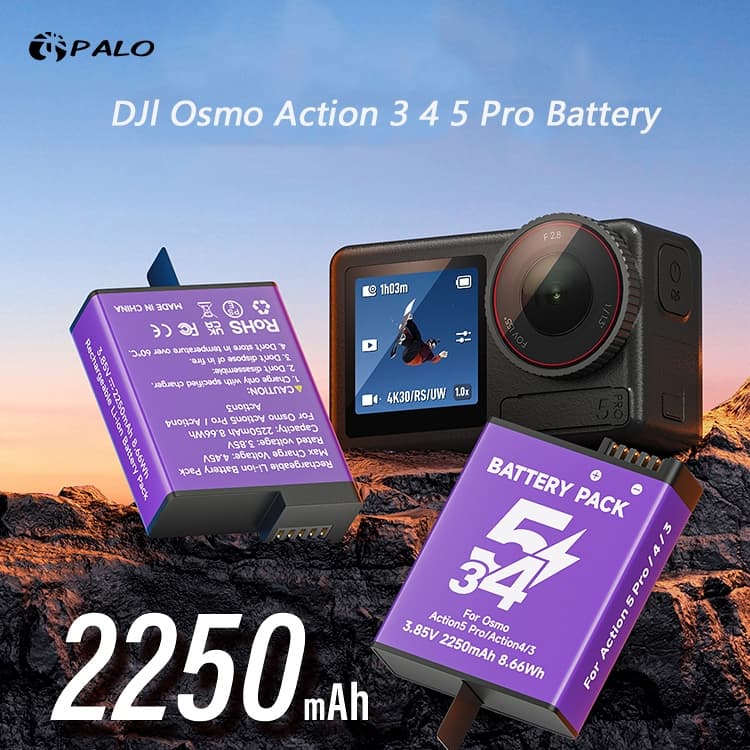 Palo 2250mAh Osmo Action แบตเตอรี่เครื่องชาร์จ LCD สําหรับ DJl Osmo 360Action 3 4 5 Pro 6