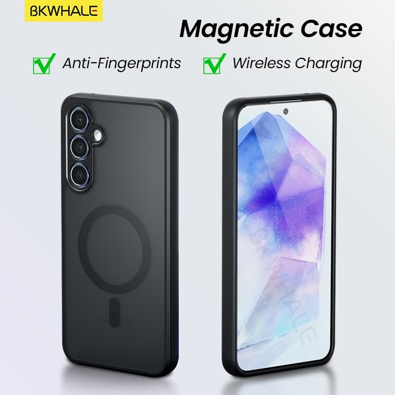 SAMSUNG BKWHALE Magnetic Matteเคสโทรศัพท์สําหรับSamsung Galaxy A57 A37 A17 A27 A07 A56 A36 A26 A16 A06 A55…